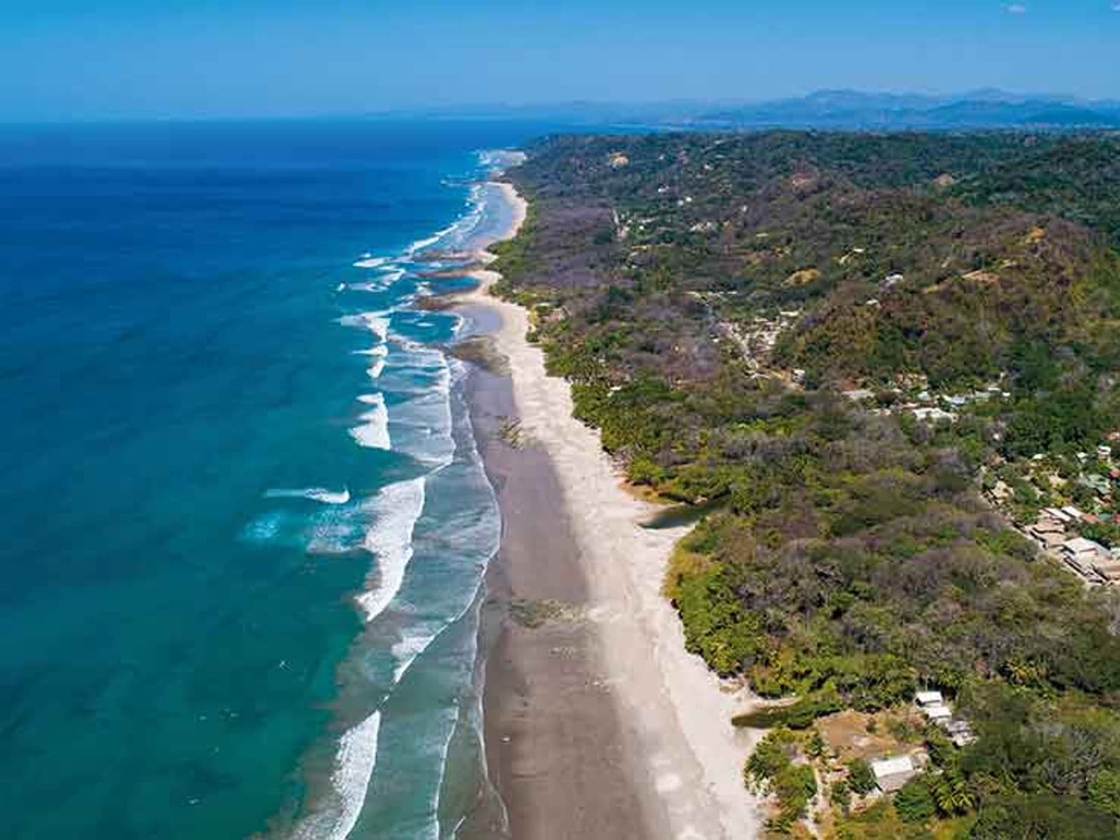 Aerial view of Playa Santa Teresa coastline, Nicoya peninsula